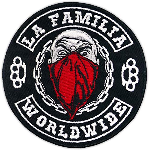 Aufnäher Aufbügler Patch La Familia WORLDWIDE MC Gang Support criminal Tattoo von Spaß Kostet