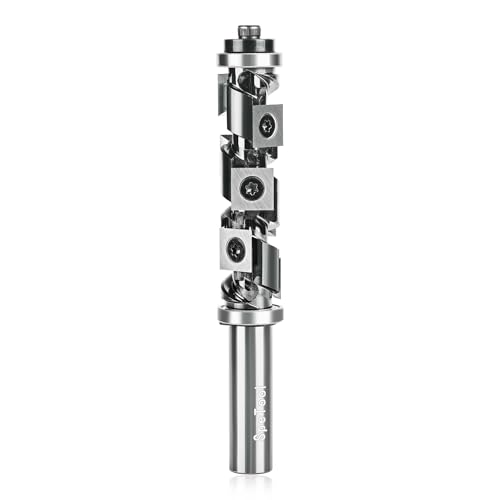 SpeTool Hartmetall-Einsatz-Spiralfräser-Bit, 1,27 cm Schaft, 7 austauschbare Hartmetall-Einsätze, oben und unten, Doppellagermuster-Vorlage für Holzbearbeitung SpeTool Hartmetall-Einsatz-Spiralfräser-Bit, 1,27 cm Schaft, 7 austauschbare Hartmetall-Einsätze, oben und unten, Doppellagermuster-Vorlage für Holzbearbeitung von SpeTool