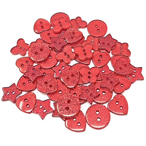 Special Touches Knöpfe aus Kunstharz, gemischt, Rot, 13 mm, 50 Stück von Special Touches