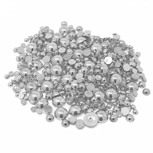 Special Touches Mini-Perlen aus Kunstharz, gemischte Größe, flache Rückseite, 500 Stück pro Packung (Silber) von Special Touches
