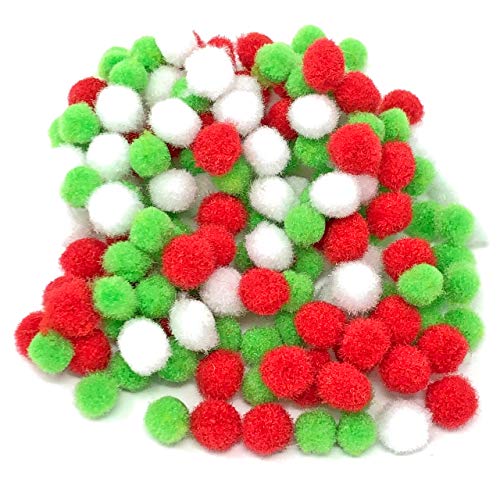 Special Touches Mini-Pompons, 8 mm, Weihnachts-Mix, klein, flauschig, Bastelverzierungen, 100 Stück von Special Touches