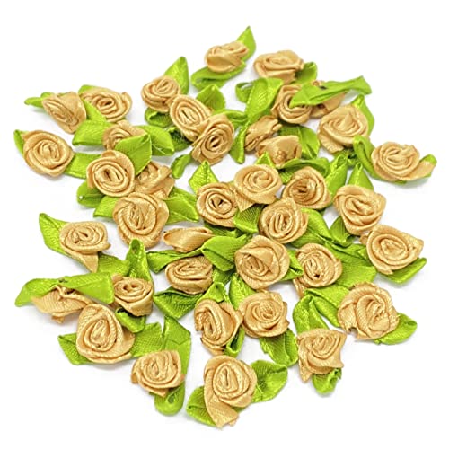 Special-Touches Mini-Rosen, Satinband, 15 mm, goldfarben, 50 Stück von Special-Touches