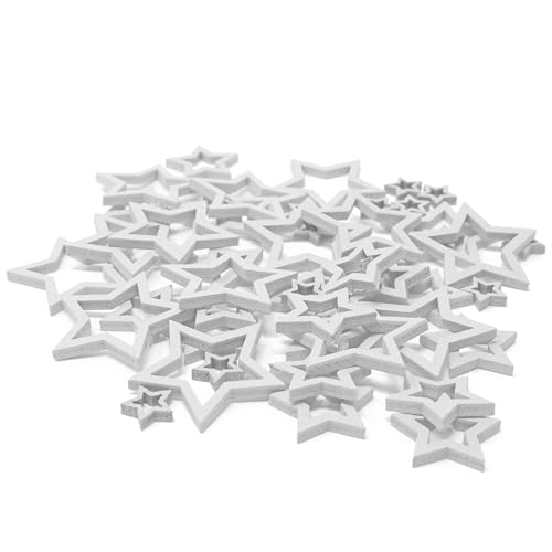 Special Touches Weiße ausgeschnittene Sterne, Weihnachtsdeko, Sammelalbum, Vintage-Konfetti-Stern – 50 Stück von Special Touches