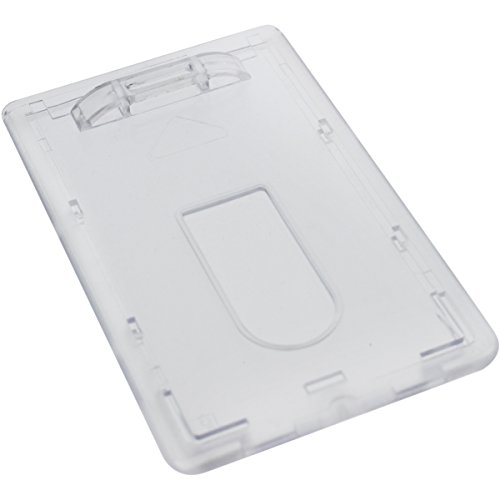 Specialist ID - Slim Heavy Duty-Abzeichen-Halter - Hartplastik Polycarbonat (Hält 1 Card) Rigid Top Load Einzelkarte Fall - Vertikale Easy Access Daumenausschub Loch & UV-Schutz 3-Pack Löschen von Specialist ID