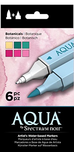 Spectrum Noir Aqua Wasser Künstlerwasserbasis Doppelspitze Marker Farbstifte 19 x 9,6 x 2,1 cm 6 Pack-Botancials, Plastic, Botanicals, 19 x 9.6 x 2.1 cm von Spectrum Noir