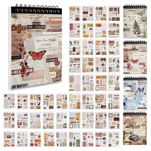 SpeedBurst Sticker Set, Scrapbook Aufkleber-Vintage, Sticker, dekoratives Reise-Scrapbooking-Sticker-Album, japanische Papiersticker für Planer, Bullet Journaling, Trash Journaling von SpeedBurst