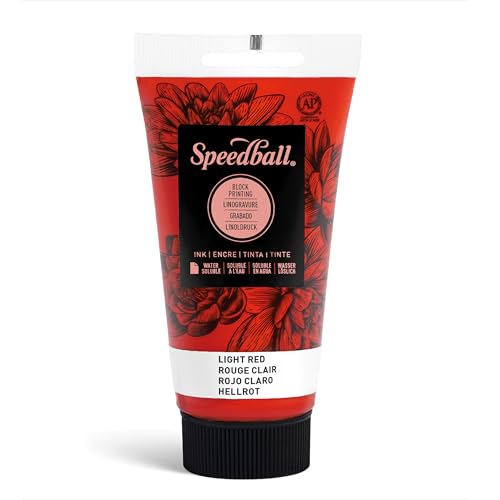 Speedball 003511 75 cc wasserlösliche Blocktinte, hellrot, Holz, 2.5 FL oz von Speedball