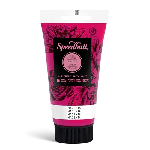 Speedball 3510 Water-Soluble Block Printing Ink – Bold Color with Satin Finish AP Certified 2.5 FL OZ, Magenta von Speedball