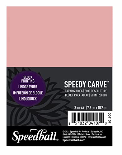 Speedball Block 7,6 x 10,2 cm Speedy-Carve, Gummi, Rose, 1 Count (Pack of 1) von Speedball