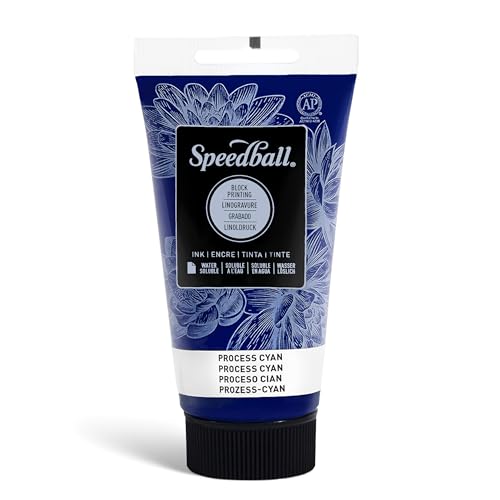 Speedball Block Printing Ink, Water-Based, 2.5 oz, Process Cyan von Speedball