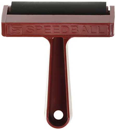 Speedball Pop-In 793728 Hartgummi Brayer mit Kunststoffrahmen, 4 Zoll von Speedball