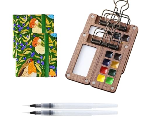 Farbpalette Reiseset, Mini Farbset, Farbset, Taschenkünstler Aquarell Reiseset, Solysta Reise Farbpalette, Mini Aquarell Palette(2set Bird Print) von SpeesY