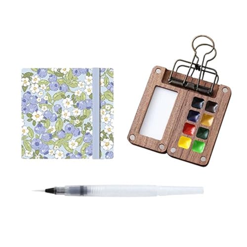 Farbpalette Reiseset, Mini Farbset, Farbset, Taschenkünstler Aquarell Reiseset, Solysta Reise Farbpalette, Mini Aquarell Palette(Purple Floral) von SpeesY