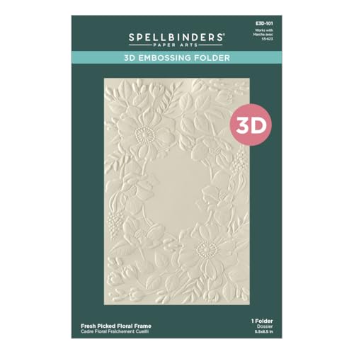 Spellbinders Fresh Picked 3D-Prägeschablone, Blumenrahmen, transparent von Spellbinders