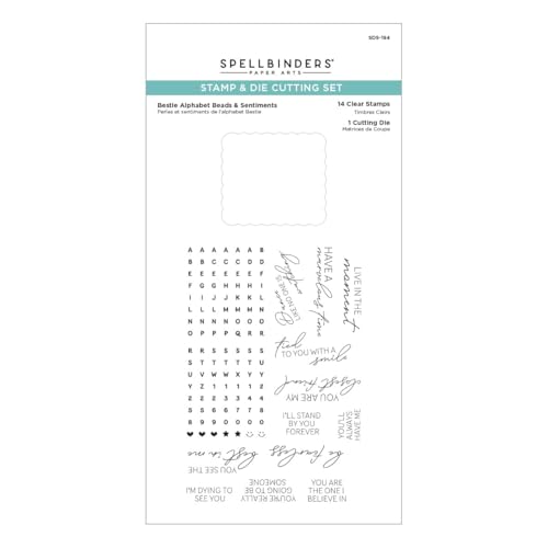 Spellbinders Bestie Alphabet-Perlen & Gefühle, transparenter Stempel und Stanzformen-Set aus der Beads of Friendship-Kollektion von Spellbinders