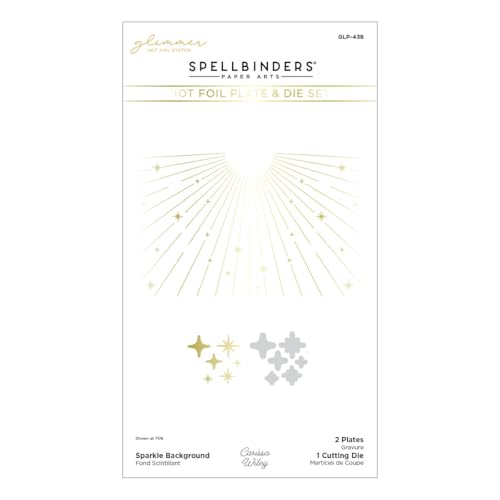 Spellbinders Carissa Wiley Glitzer-Heißfolienplatte und Stanzformen-Set aus der Shine Bright Kollektion von Spellbinders