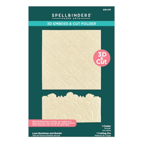 Spellbinders E3D-075 Luxe Backdrop and Border Luxuriöser Hintergrund und Rand, 3D-Präge-und Schnittmappe aus der Mirrored Arch Kollektion, weiß, One size von Spellbinders