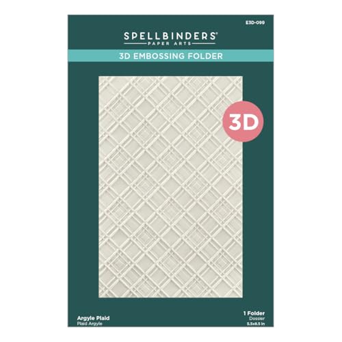 Spellbinders E3D-099 Argyle Plaid Prägeschablone, farblos von Spellbinders