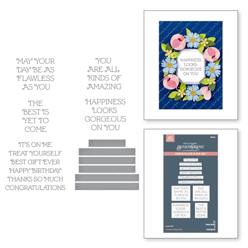 Spellbinders Flawless Sentiments Pressplatte und Stanzformen-Set aus der Gorgeous You-Kollektion von Spellbinders