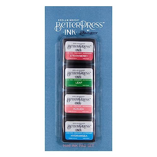 Spellbinders Flower Garden BetterPress Mini-Set mit Tinte, 4 Stück von Spellbinders