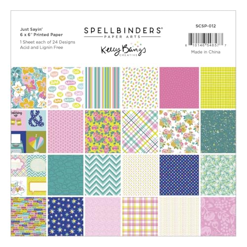 Spellbinders Just Sayin' 15,2 x 15,2 cm bedrucktes Papier aus der Just Sayin' Collection von Kelly Bangs von Spellbinders