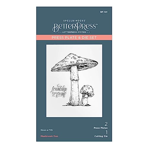 Spellbinders Mushroom Duo Pressplatte und Stanzformen-Set aus der BetterPress Herbstkollektion von Spellbinders