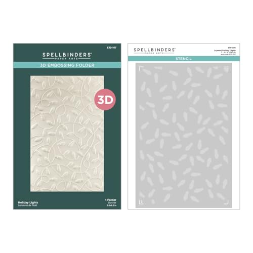 Spellbinders Press Plate & Stencil Bundle-Layered Holiday Lights von Spellbinders