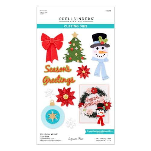 Spellbinders S6-219 Weihnachtskranz Add-Ons Geätzte Stanzformen von Suzanne Hue, Metall von Spellbinders