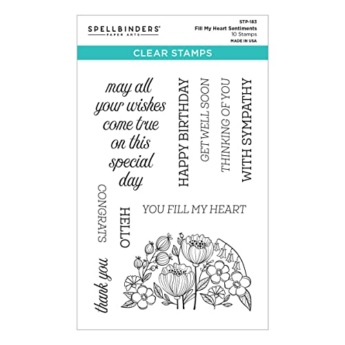 Spellbinders 689604 Clear Acrylic Stamps from The Stylish Transparente Acryl-Stempel von den stilvollen Ovalen – Fill My Heart Sentiments von Spellbinders