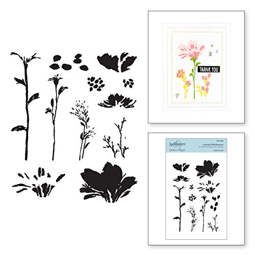 Spellbinders Sushma Hegde Transparentes Stempel-Set, Wildblumen, Aquarell-Blumen, transparent von Spellbinders