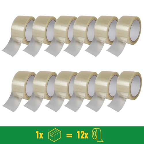 Sperling - Paketband, Packband, Klebeband für Versand von Paketen und Kartons, Umzug, Lagerung und Büro - Transparent - Leise abrollend 50mm x 66m ca. 50µm (12 Rollen) von Sperling