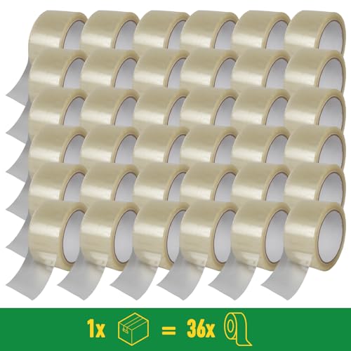 Sperling - Paketband, Packband, Klebeband für Versand von Paketen und Kartons, Umzug, Lagerung und Büro - Transparent - Leise abrollend 50mm x 66m ca. 50µm (36 Rollen) von Sperling