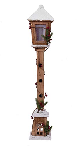 LED Holz Laterne 81 cm - Deko Wegleuchte mit 15 LED - Weihnachtsdeko Stehlampe von Spetebo