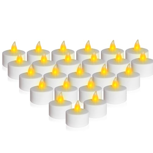 Spetebo LED Teelichter warm weiß mit Fackereffekt und Timer - 24er Set - Künstliche mit flackernder Flamme Kerze Batterie betrieben - Deko Licht für Weihnachten Advent Hochzeit Geburstag von Spetebo