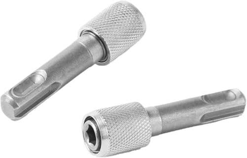 2 Stück SDS Plus Adapter,6.35mm SDS Bithalter,Robust Silber Sechskantschaft Bohrerhalter Konverter,Rundschaft auf Sechskantschaft Konverter,Einfacher Einbau,für Schlagbohrer Hammerbohrer von SpetngSake