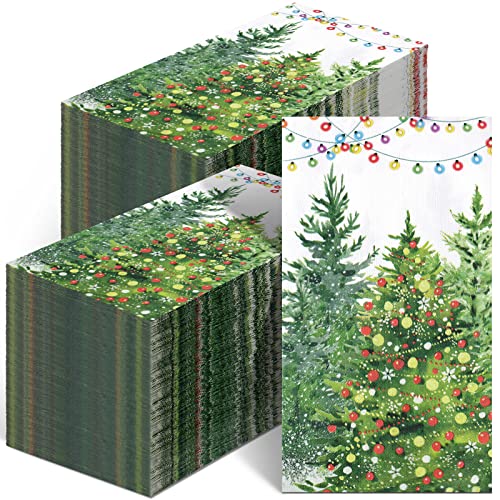 200 Stück Weihnachten Gästehandtücher für Badezimmer Weihnachten Badezimmer Servietten Weihnachtsbaum Papier Handtücher Einweg Weihnachtsbaum Handtuch für Xmas Dinner Geburtstag Party Supplies von Spiareal