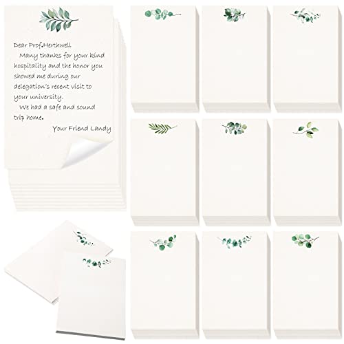 Spiareal 100 Stück Notizkarten, 10,2 x 15,2 cm, Eukalyptus, blanko, Blumen-Vogel, Blanko-Notizkarten, Aquarell-Karteikarten, Dankeskarten für Schule, Büro, Hochzeit, Babyparty (Milchweiß, Eukalyptus) von Spiareal