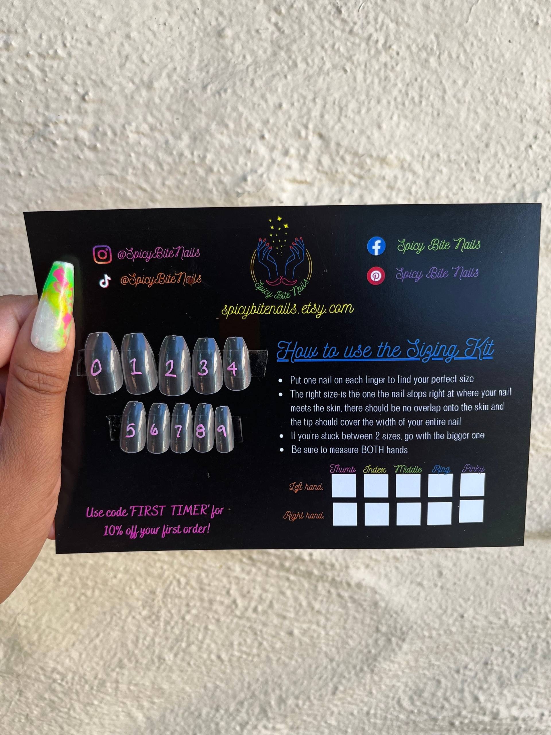 Press-On Nail Sizing Kit von SpicyBiteNails