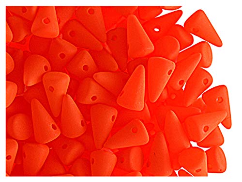 20 Stück Tschechische Glasperlen Neon Spike Klein 5x8mm Orange von Spike Beads