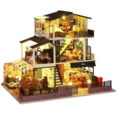 Spilay DIY Miniature House Möbel Bausatz, Mini Handgemachtes Großes Japanisches Innenhofmodell Plus Mit & Spieluhr, Maßstab 1:24 Kreatives Puppenhaus Spielzeug für Erwachsene Geschenk (Romantisch) Spilay DIY Miniature House Möbel Bausatz, Mini Handgemachtes Großes Japanisches Innenhofmodell Plus Mit & Spieluhr, Maßstab 1:24 Kreatives Puppenhaus Spielzeug für Erwachsene Geschenk (Romantisch) von Spilay