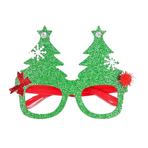 Weihnachtsbrille zum Tragen, Glitzer-Party-Brille, Kostümdekoration für Kinder und Erwachsene, Weihnachts-Neuheit, Brille, Kostümparty, Brillenrahmen für Weihnachtsfeier, Gastgeschenke, U von SpirWoRchlan