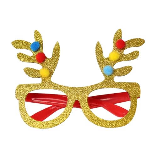 Weihnachtsbrille zum Tragen, Glitzer-Party-Brille, Kostümdekoration für Kinder und Erwachsene, Weihnachts-Neuheit, Brille, Kostümparty, Brillenrahmen für Weihnachtsfeier von SpirWoRchlan