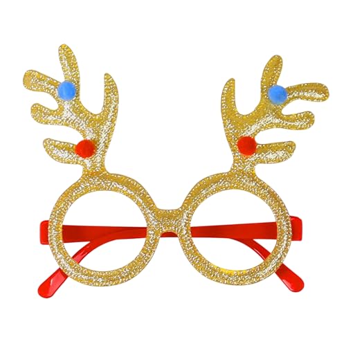 Weihnachtsbrille zum Tragen, Glitzer-Partybrille, Kostümdekoration für Kinder und Erwachsene, Weihnachts-Neuheit, Brille, Kostüm, Partybrillenrahmen für Weihnachtsfeier, Gastgeschenke H von SpirWoRchlan