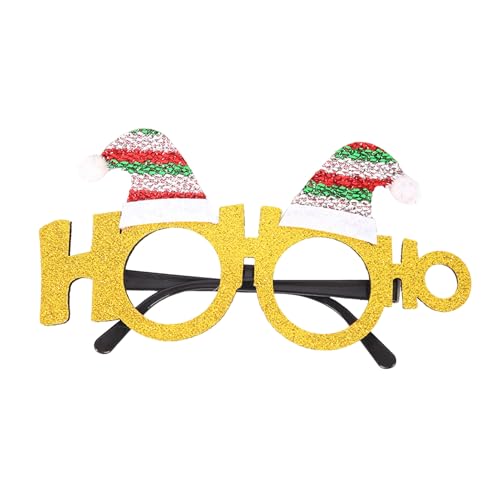 Weihnachtsbrille zum Tragen, Glitzer-Partybrille, Kostümdekoration für Kinder und Erwachsene, Weihnachts-Neuheit, Brille, Kostümparty, Brillenrahmen für Weihnachtsfeier, Gastgeschenke, L von SpirWoRchlan