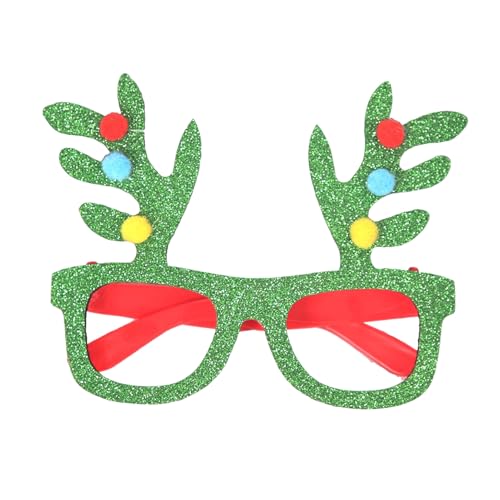 Weihnachtsbrille zum Tragen, Glitzer-Partybrille, Kostümdekoration für Kinder und Erwachsene, Weihnachts-Neuheit, Brille, Kostümparty, Brillenrahmen für Weihnachtsfeier, Gastgeschenke, M von SpirWoRchlan