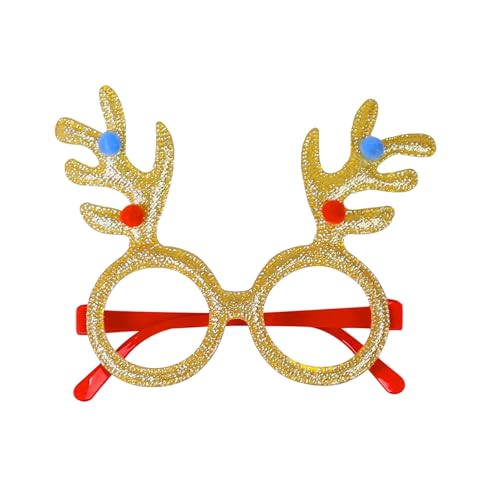 Weihnachtsbrille zum Tragen, Glitzer-Partybrille, Kostümdekoration für Kinder und Erwachsene, Weihnachts-Neuheit, Brille, Kostümparty, Brillenrahmen für Weihnachtsfeier, Gastgeschenke R von SpirWoRchlan