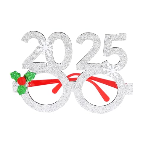 Weihnachtsbrille zum Tragen, Weihnachts-Glitzer-Party-Brille, Kostümdekoration für Kinder und Erwachsene, Weihnachts-Neuheit, Brille, Kostüm, Partybrillenrahmen für Weihnachtsfeier von SpirWoRchlan