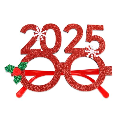 Weihnachtsbrille zum Tragen, Weihnachts-Glitzer-Party-Brille, Kostümdekoration für Kinder und Erwachsene, Weihnachts-Neuheit, Brille, Kostümparty, Brillenrahmen für Weihnachtsfeier, Gastgeschenke A von SpirWoRchlan