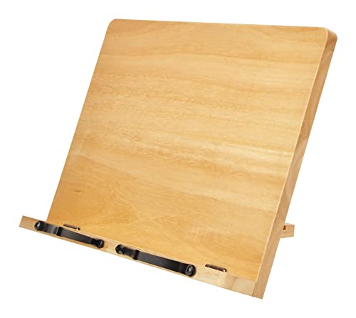 Spiretro Kochbuchständer aus Holz, verstellbarer Buchhalter in 5 Winkeln, Rezeptbuchständer mit Clips, tragbares Lehrbuch, iPad, Tablet-Staffelei für Küchenmusik, Beige – 34 x 24 cm von Spiretro