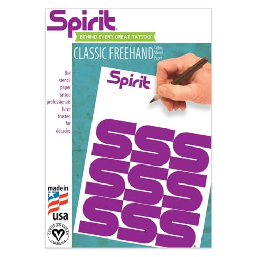 Spirit® Klassische Freihand-Tattoo-Schablone, Transferpapier, 21,6 x 27,9 cm, 100 Blatt von Spirit